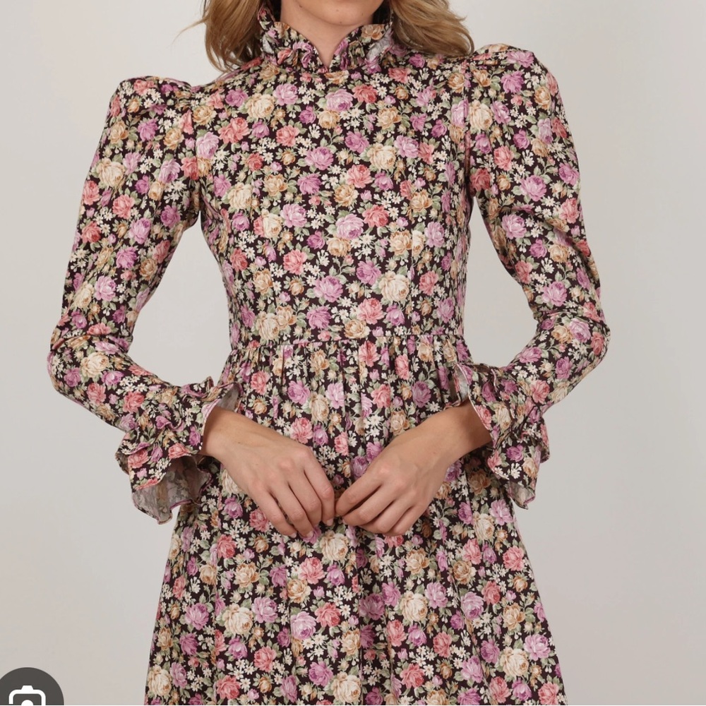 BATSHEVA NEW FROM THE REALREAL High collar puff sleeve Prairie elegant floral🌸